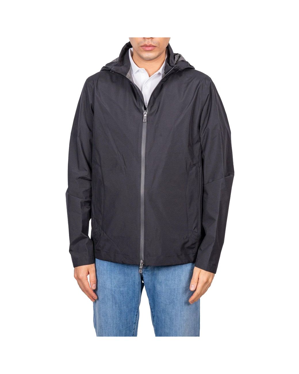 Herno Black Casual Hooded Jacket for men