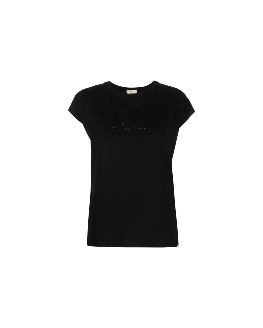 Herno Black Crystal-Embellished Logo T-Shirt
