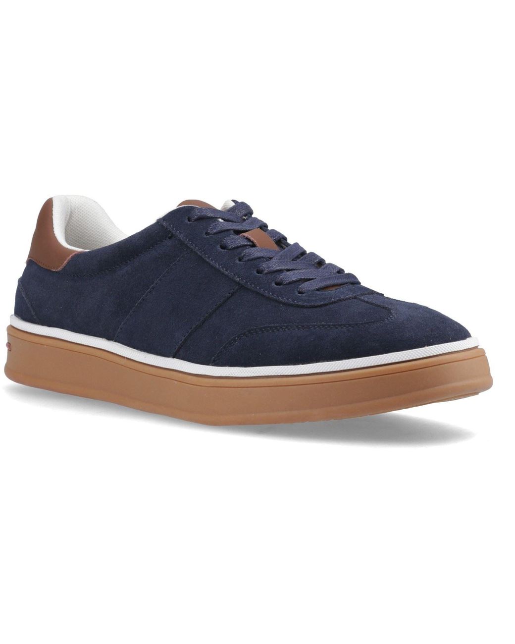 Hush Puppies Blue Carlos Suede Leather Trainers for men