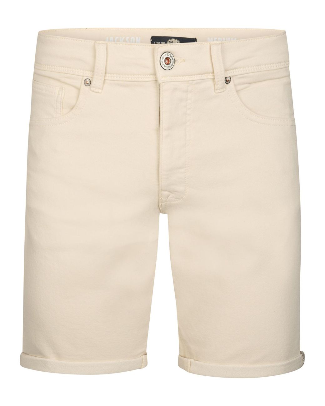 Petrol Industries Jackson Gekleurde Denim Short Coconut in het Natural voor heren
