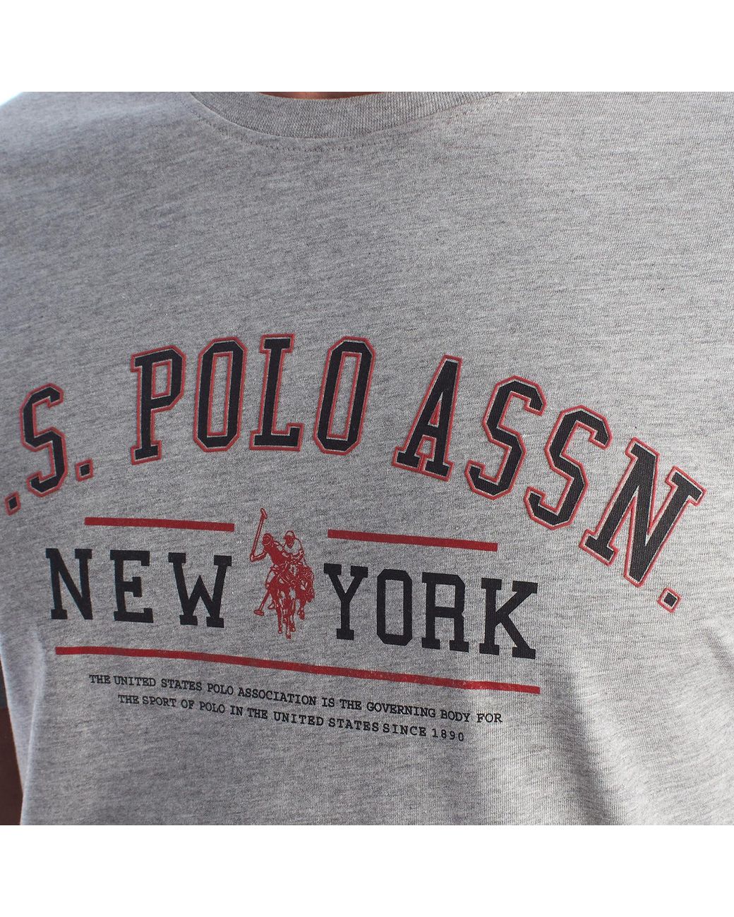 U.S. POLO ASSN. Gray Cotton Short Sleeve T-Shirt Us42154024 for men
