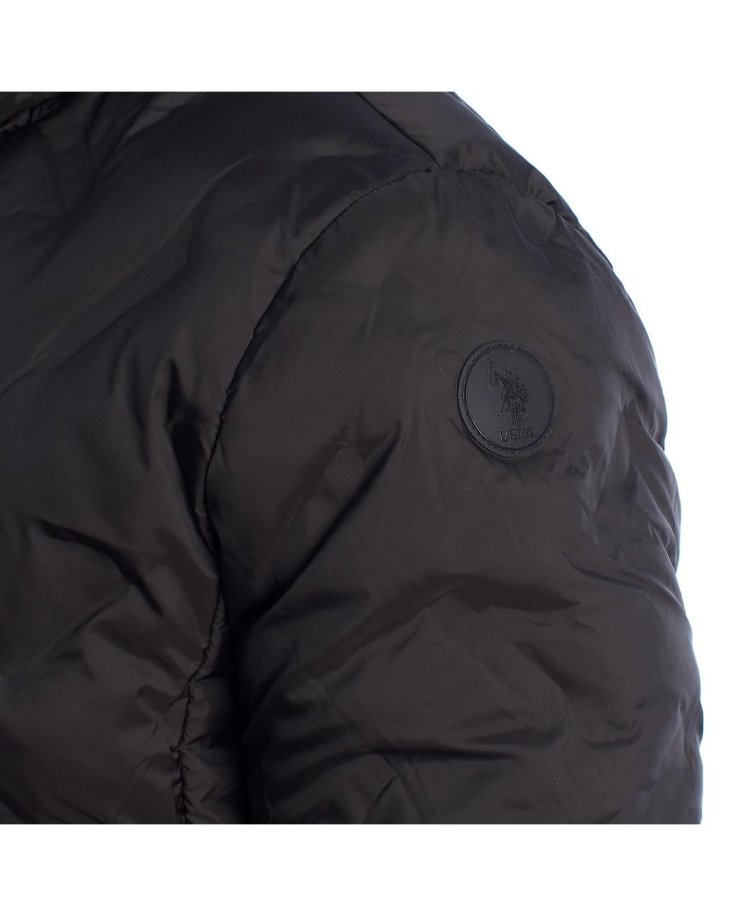 U.S. POLO ASSN. Black Padded Jacket With Hood Us40127001 for men