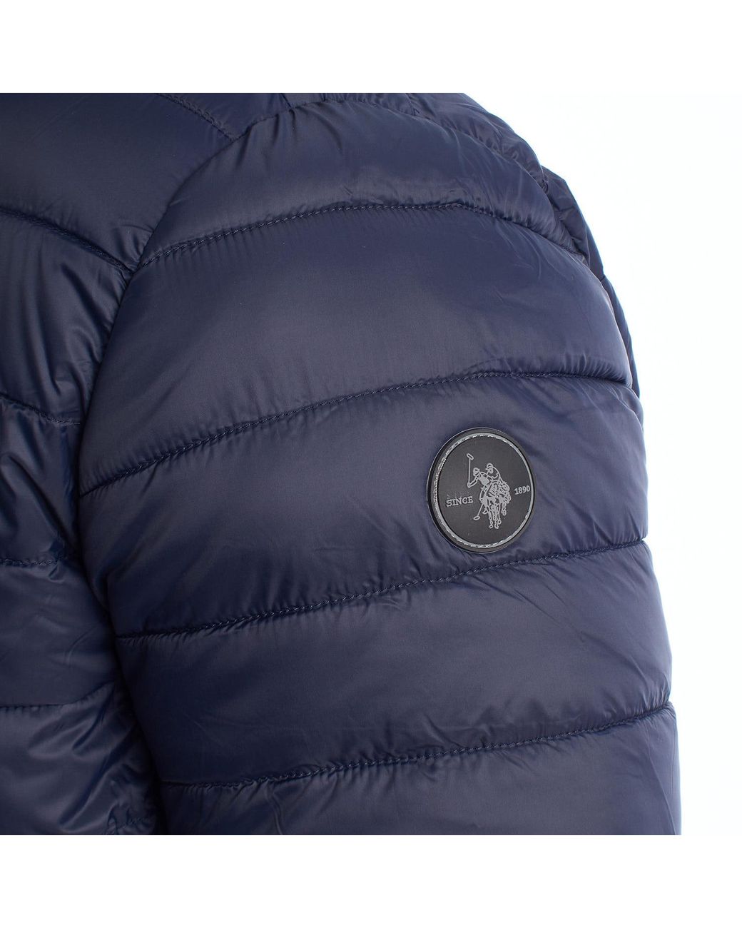 U.S. POLO ASSN. Blue Padded Jacket With Hood Us42127019 for men