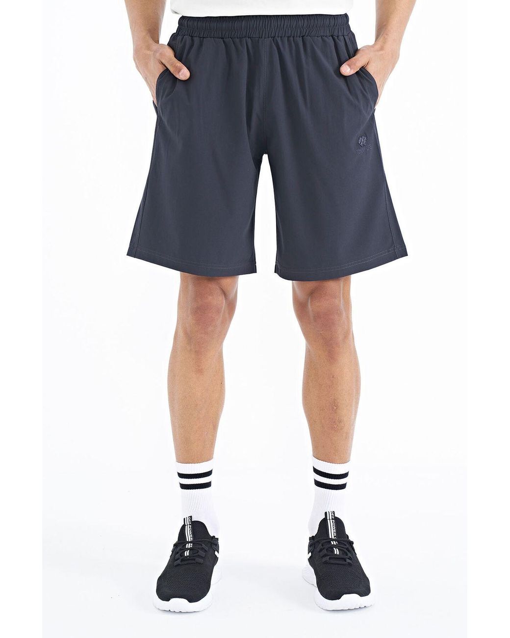 TOMMY LIFE Blue Regular-Fit Wide-Leg Shorts for men