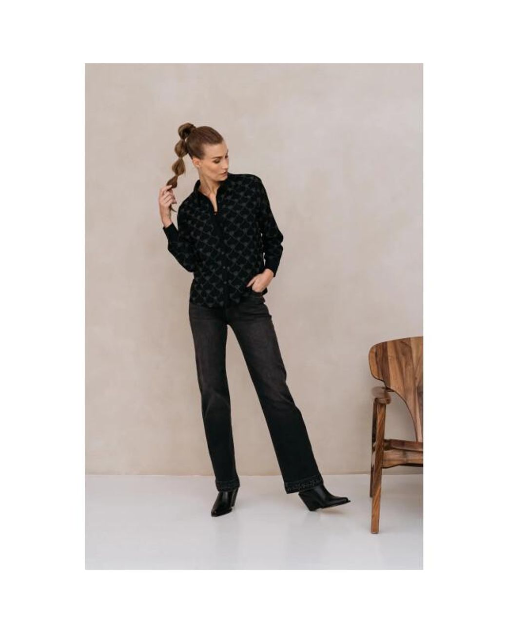 Maicazz Parvin Blouse Fa25.20.314 Shine in het Black