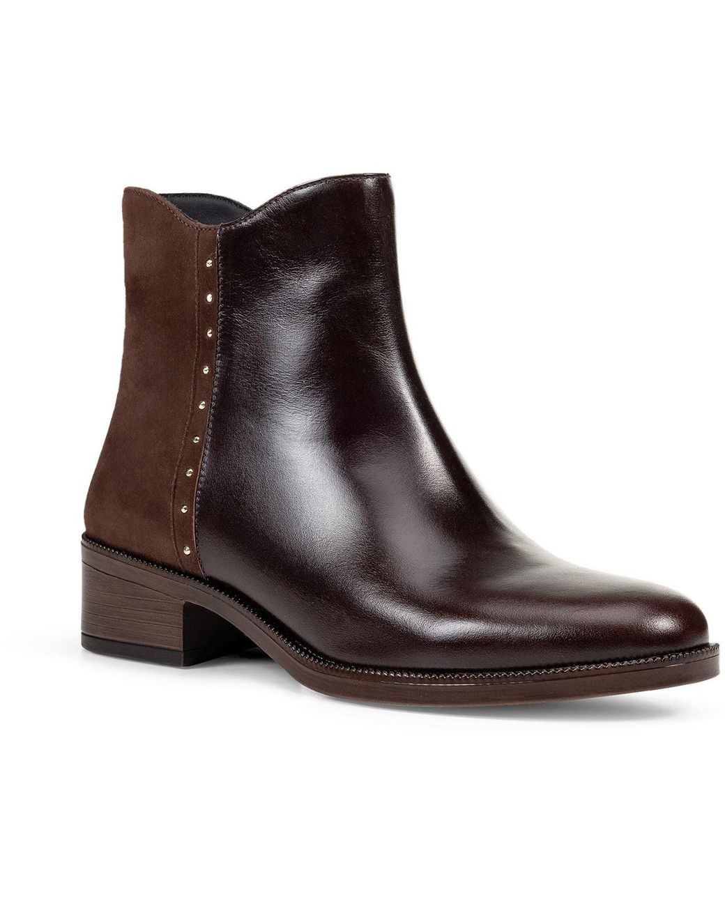 Geox Brown D Camexia Leather Dark Boots