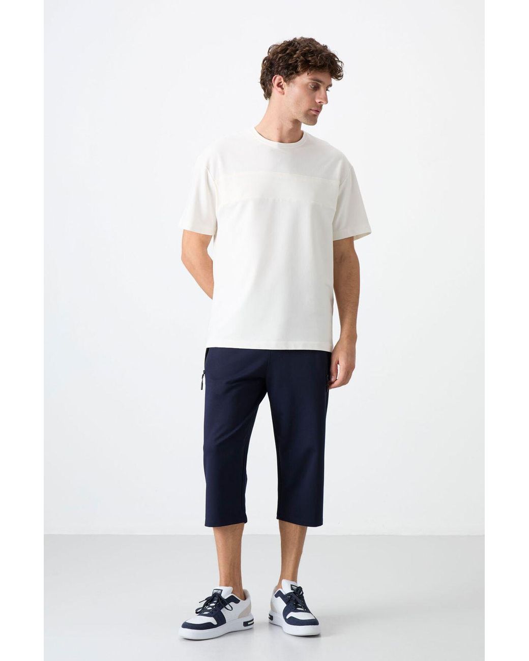 TOMMY LIFE Blue Capri Cycling Shorts for men