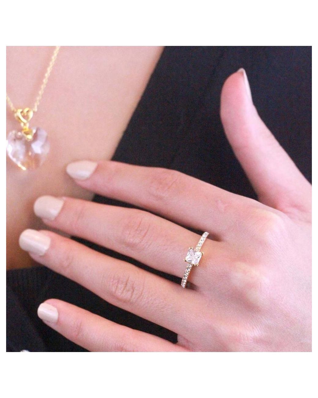 Myc Paris Metallic Einfacher Quadratischer Ring