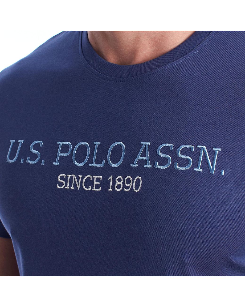 U.S. POLO ASSN. Blue Cotton Short Sleeve T-Shirt Us42154022 for men