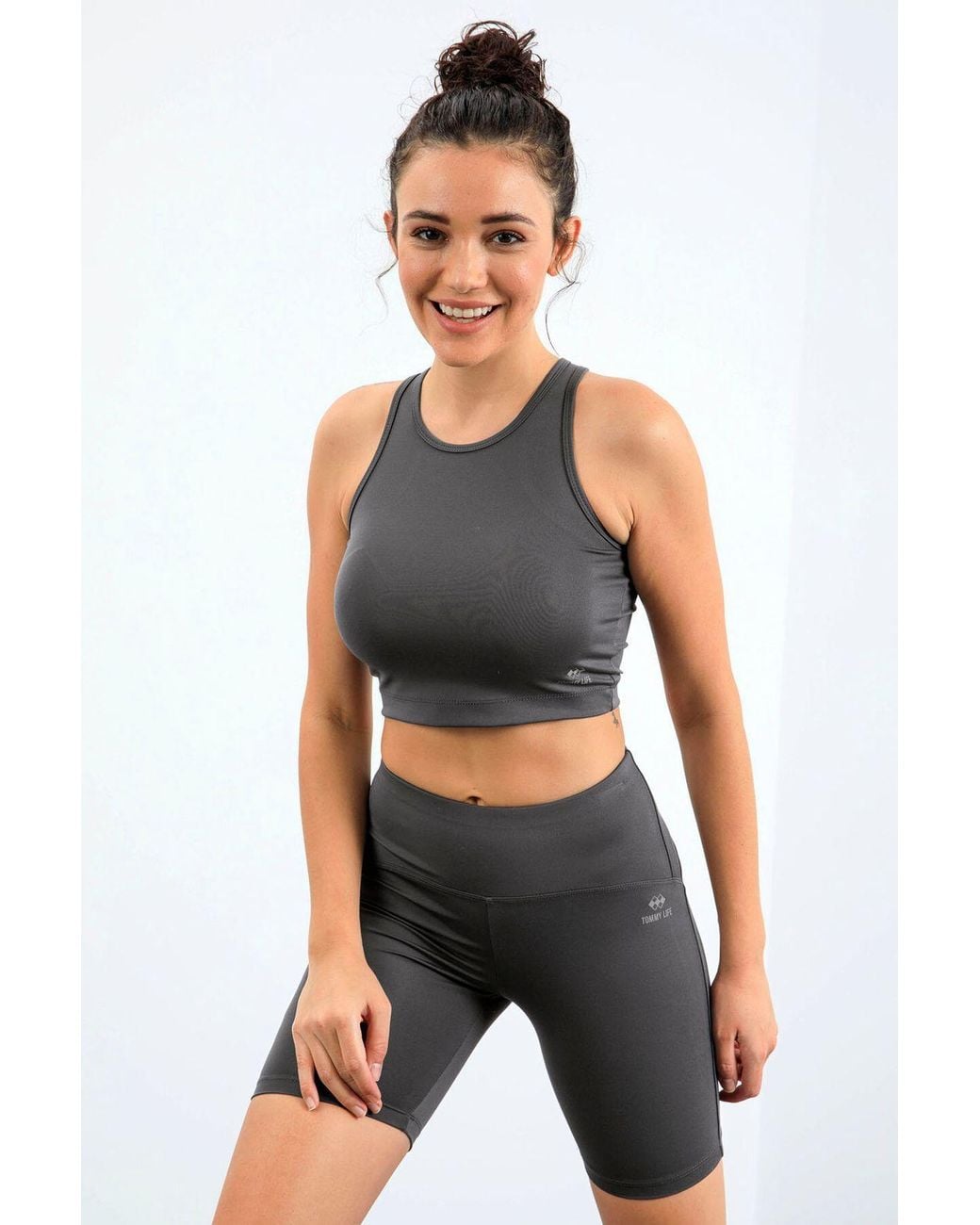 TOMMY LIFE Multicolor Sleeveless Slim-Fit Active Set With Cycling Shorts