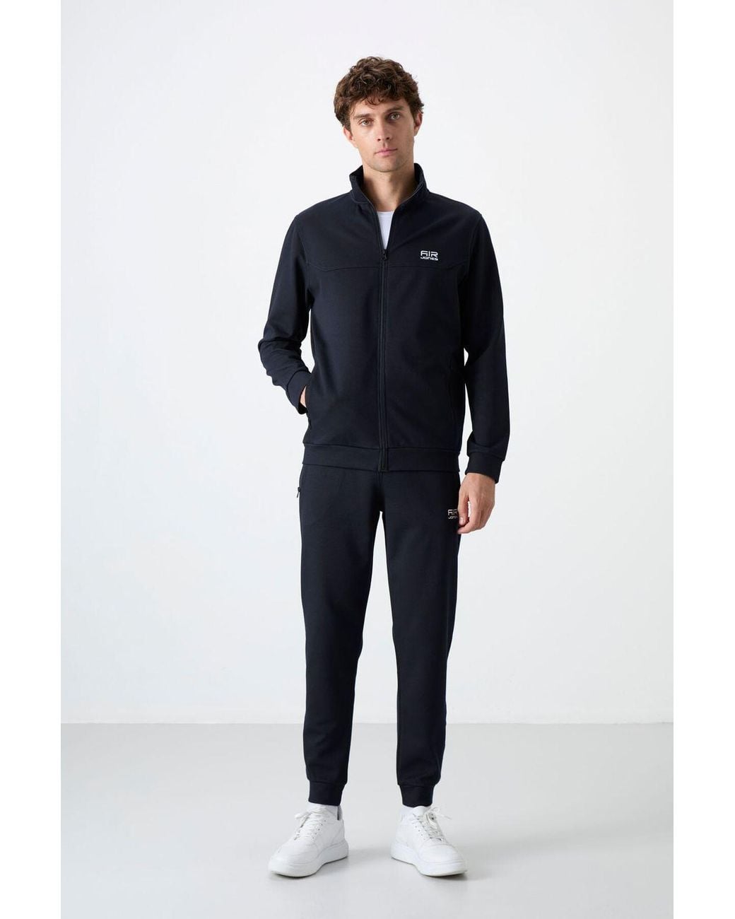 TOMMY LIFE Black Fleece Sweatshirt And Pants Set for men