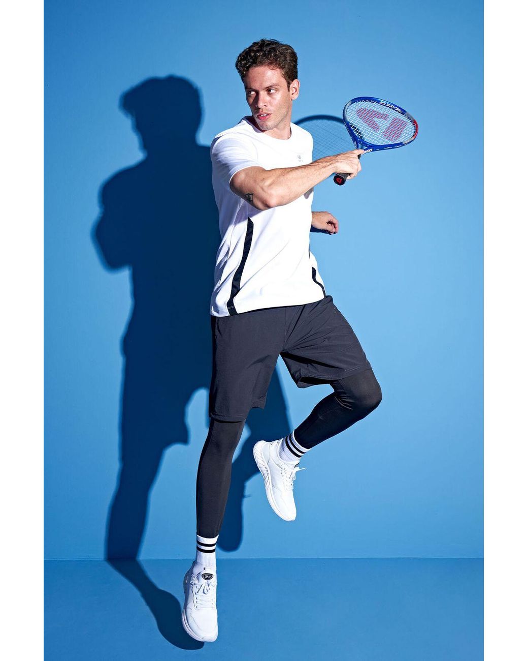 TOMMY LIFE Blue Regular-Fit Wide-Leg Shorts for men