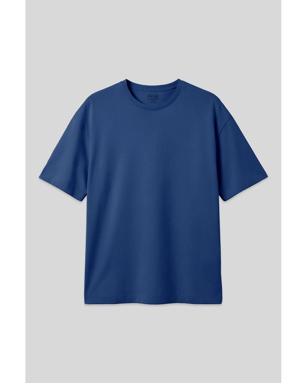 TOMMY LIFE Blue Oversized Cotton Crew Neck T-Shirt for men