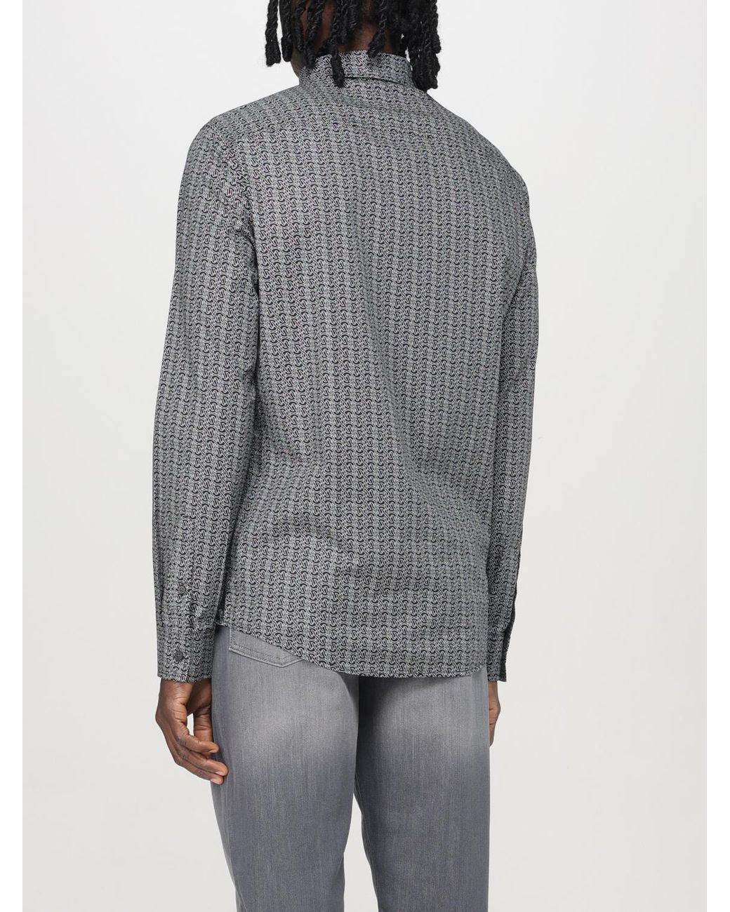 ARMANI EXCHANGE Langarm Overhemd Met Allover Print in het Gray voor heren