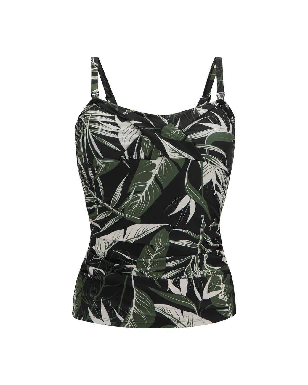 Regatta Black Ladies Aceana Iii Tropical Leaves Tankini Top