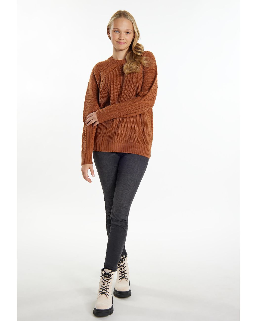 myMo Brown Strickpullover Damen Hellbraun