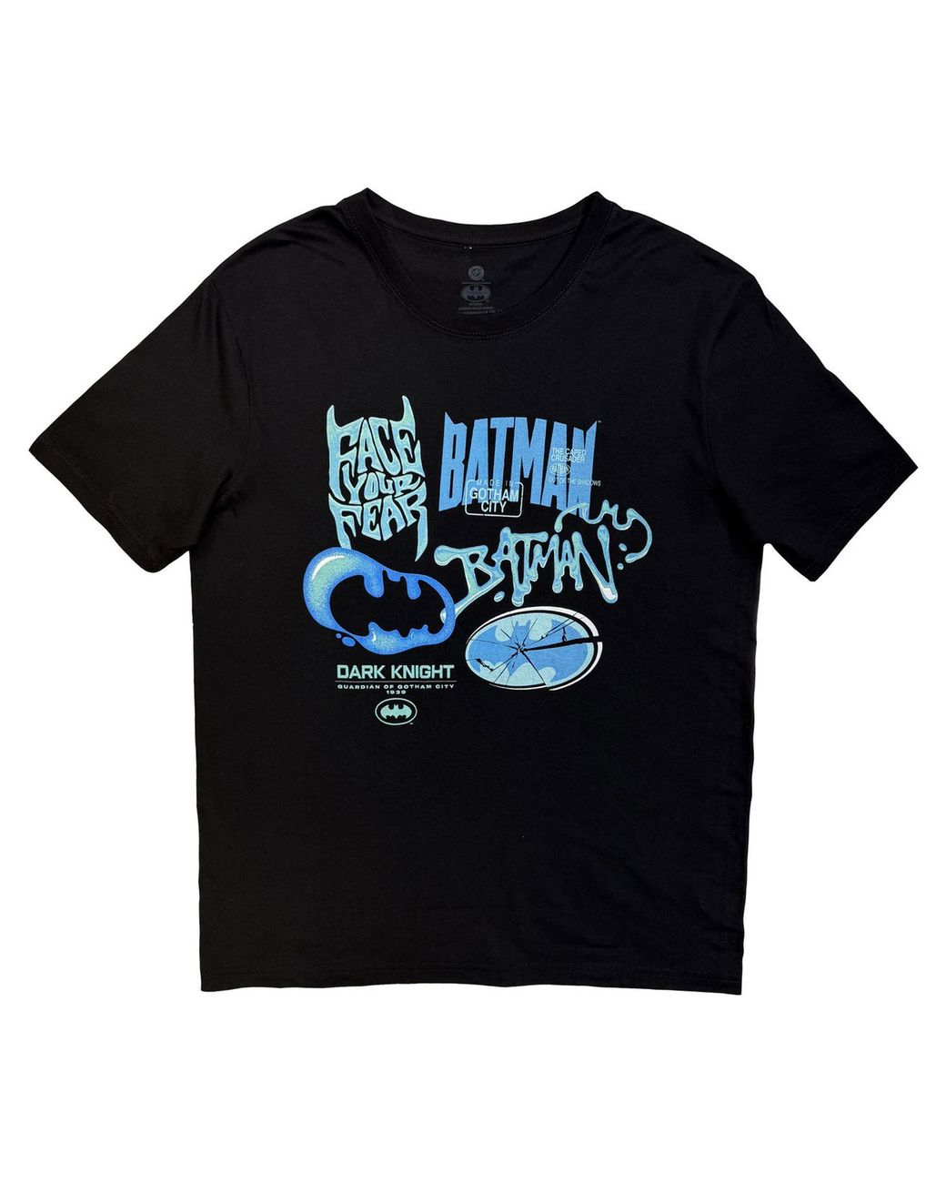 Dc Comics Black Adult Batman Face Your Fear T-Shirt