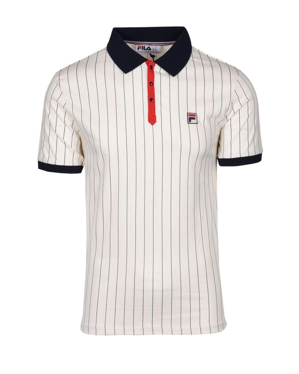 Fila White Fred Perry Classic Vintage Striped Polo Shirt Whisper/ Peacoat Chinese Cotton for men