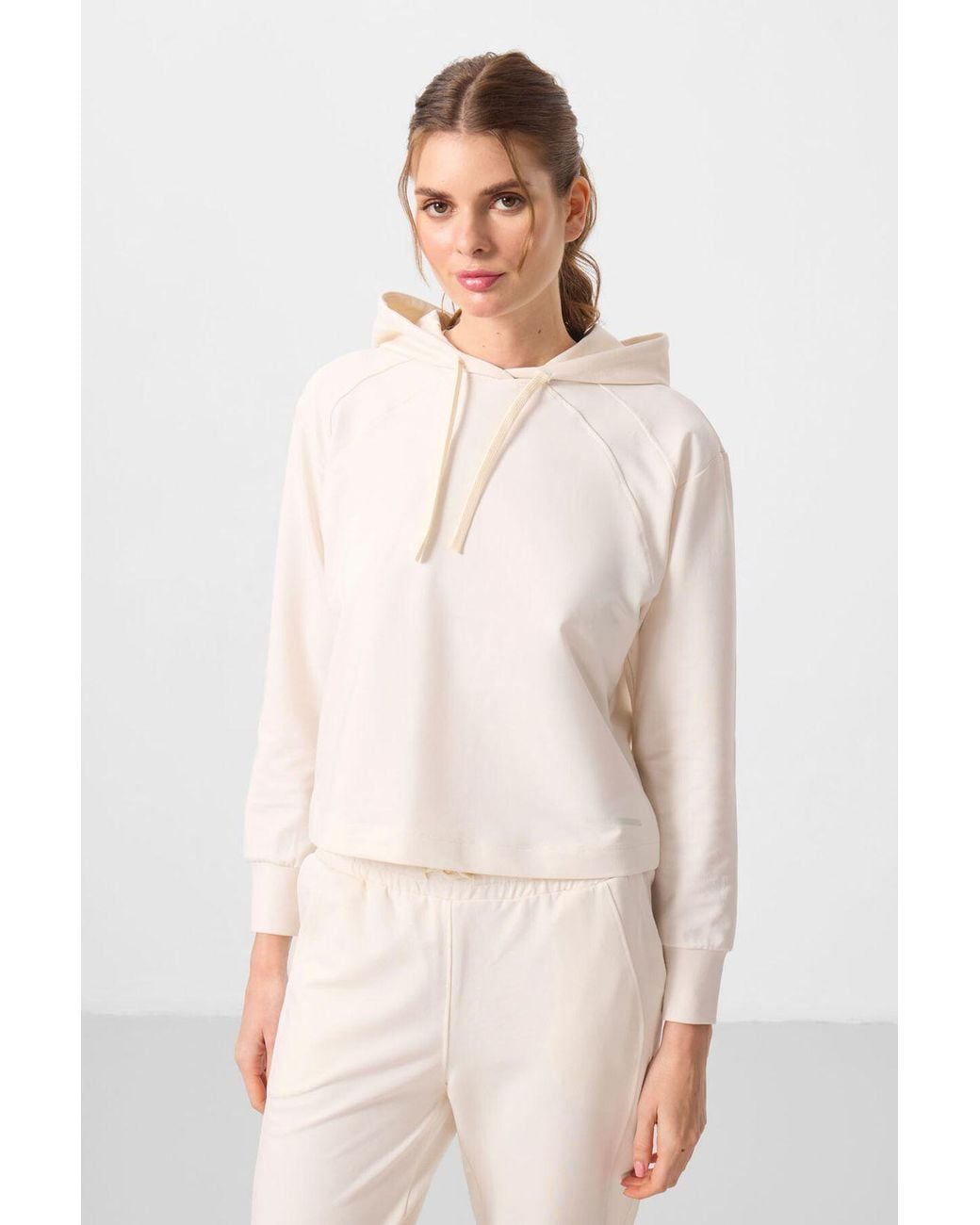 TOMMY LIFE Natural Oversized Hooded Sweatshirt And Pants Set