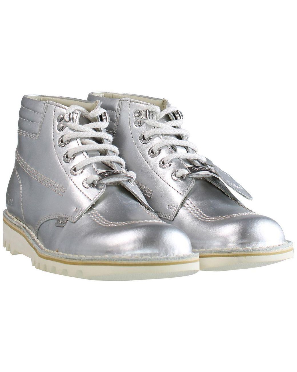 Kickers Gray Kicker Throwback -Knöchel Damen Silberstiefel