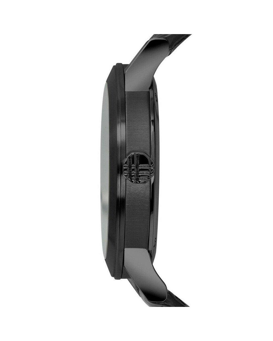 Burberry Bu9906 City Leren Band Herenhorloge in het Black voor heren