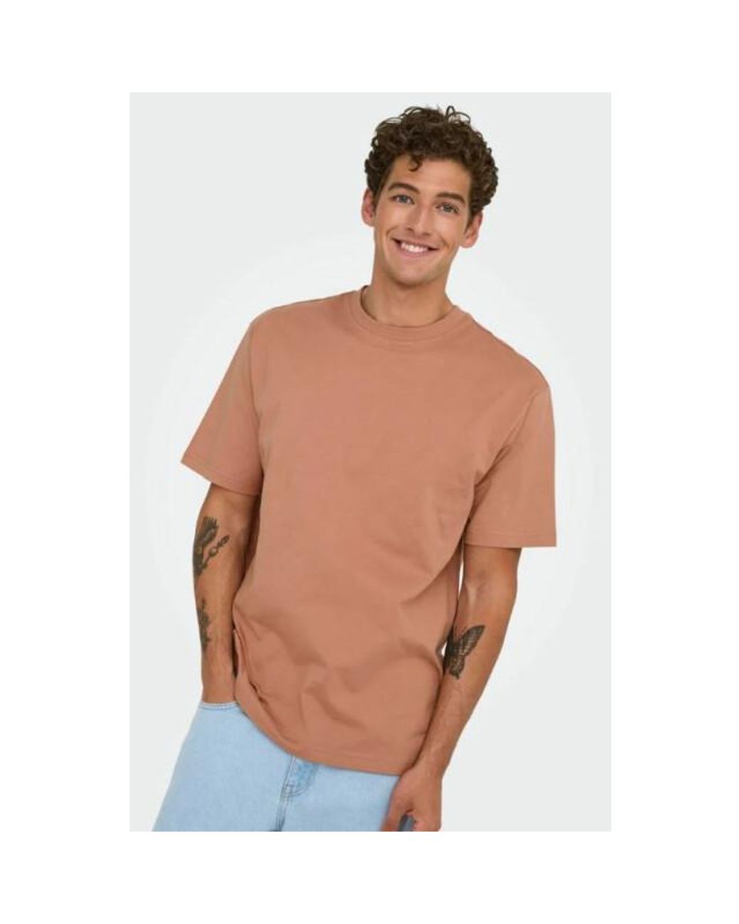 Only & Sons Onsfred Rlx Ss Tee Noos in het Brown voor heren