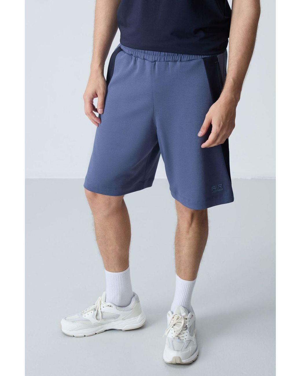 TOMMY LIFE Blue Cotton Blend Sweat Shorts for men