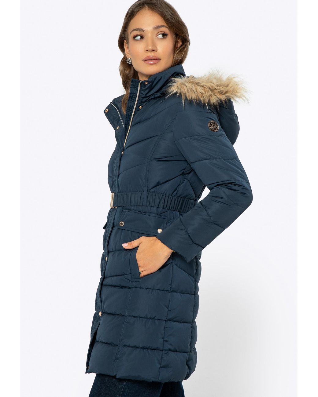 Wittchen Gewatteerde Jas Met Capuchon, Marineblauw Polyester in het Blue