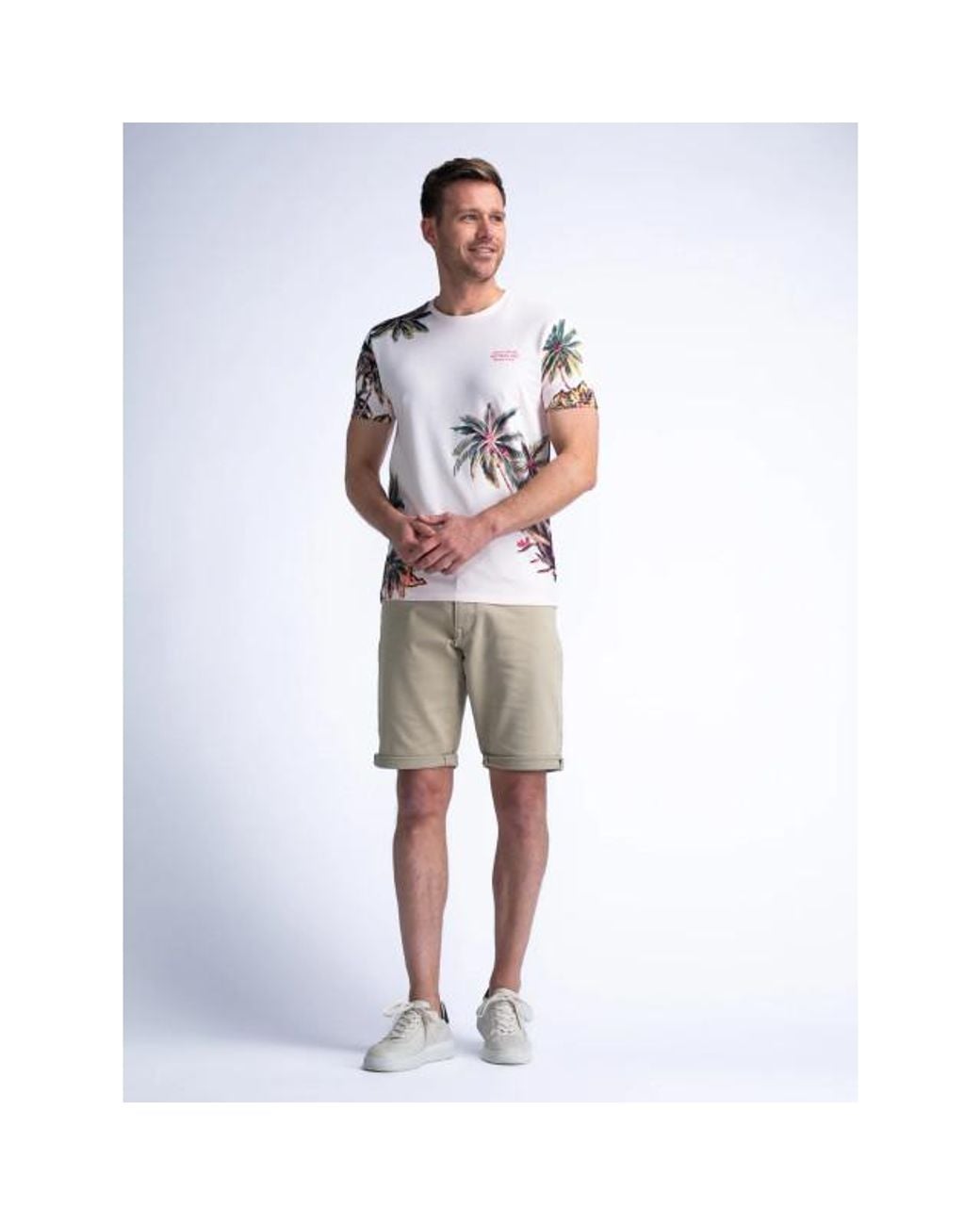 Petrol Industries T-Shirt Met Botanische Print in het White voor heren