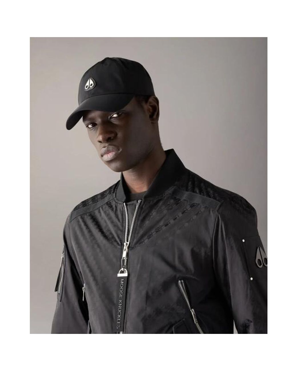 Moose Knuckles Crescent Logo Cap in het Black voor heren