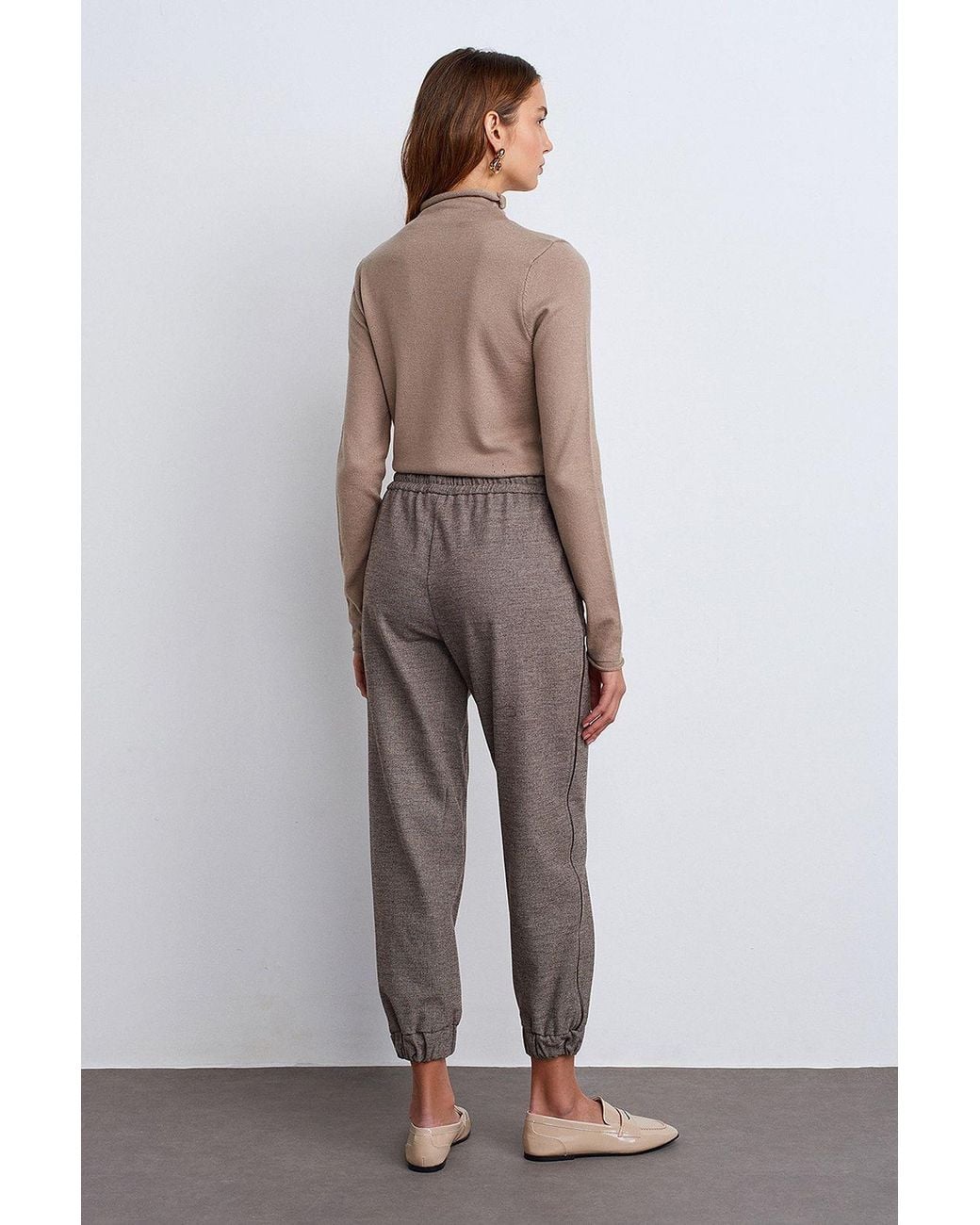 Dilvin Joggingbroek Met Elastische Taille in het Brown