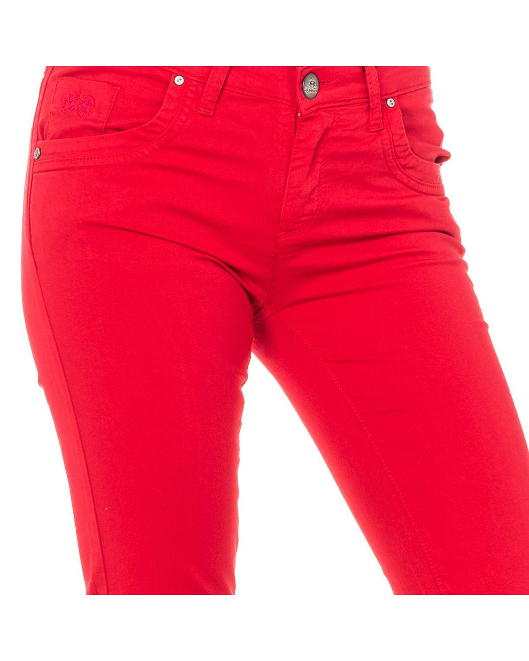 La Martina Stretch Elastische Broek Met Dun Gesneden Zomen Lwt006 Vrouw in het Red