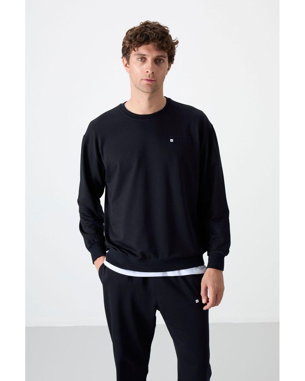 TOMMY LIFE Blue Oversized Sweatshirt And Pants Set for men
