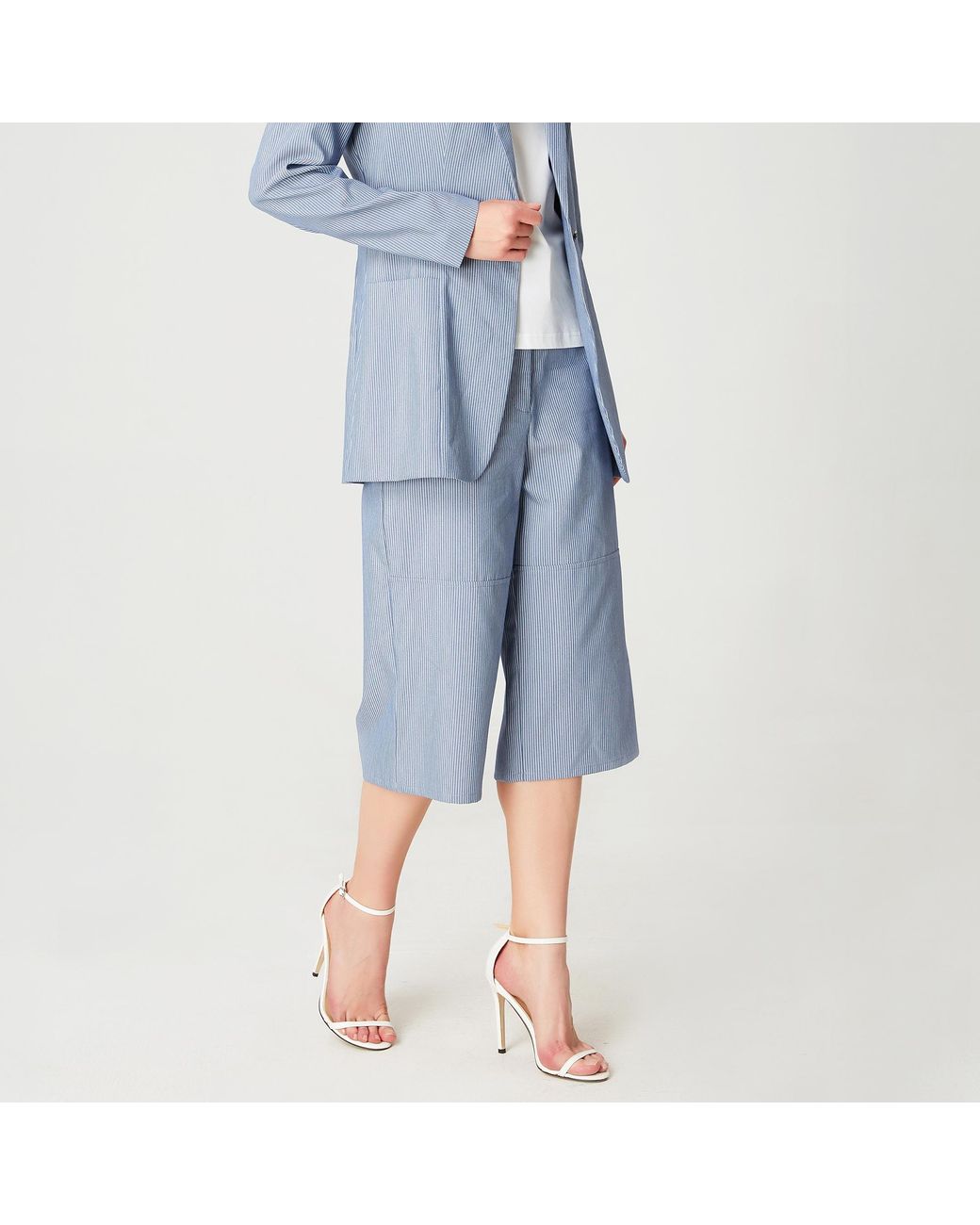 Smart & Joy Brede Capri -Broek in het Blue