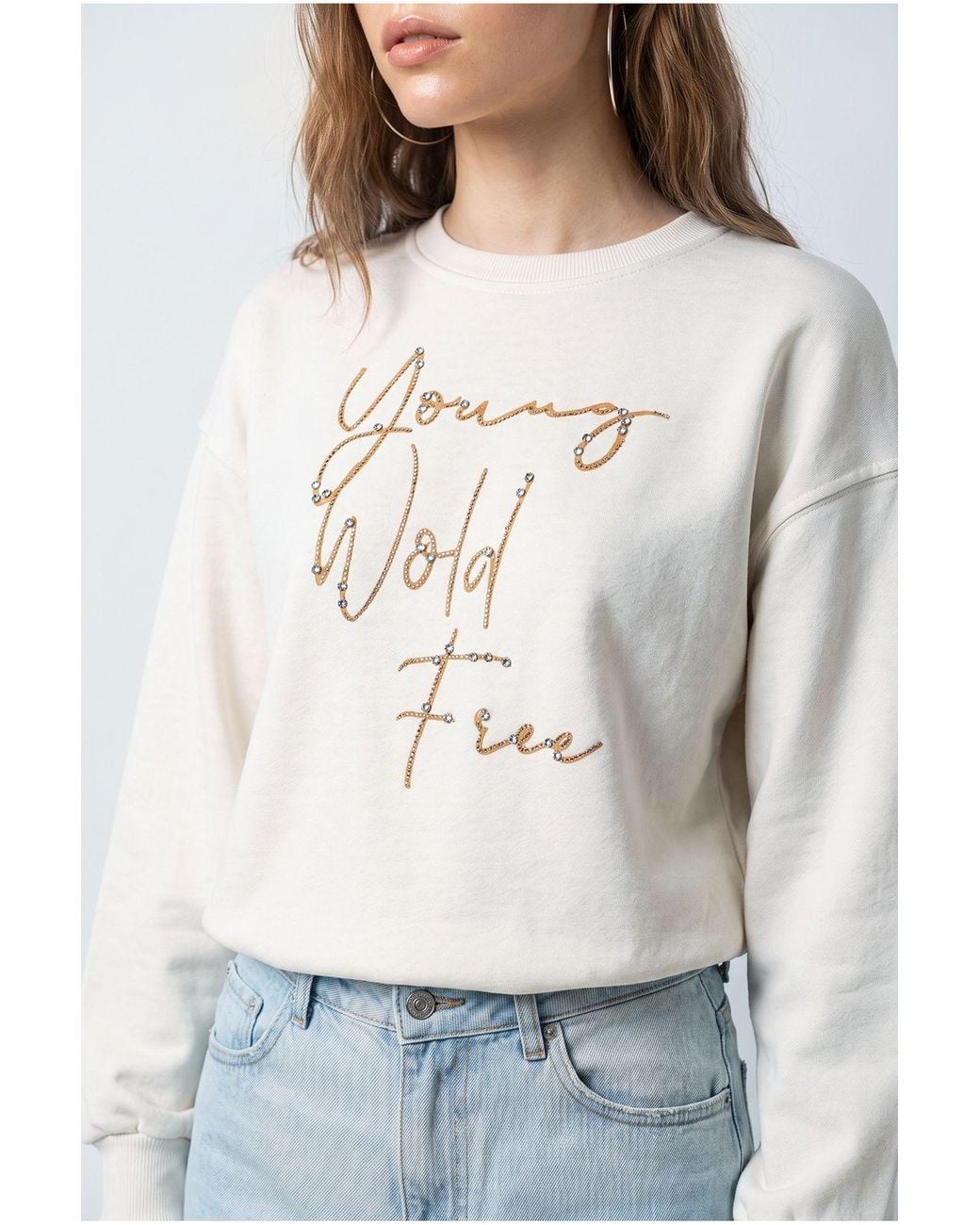 Bianco Lucci White Sweatshirt