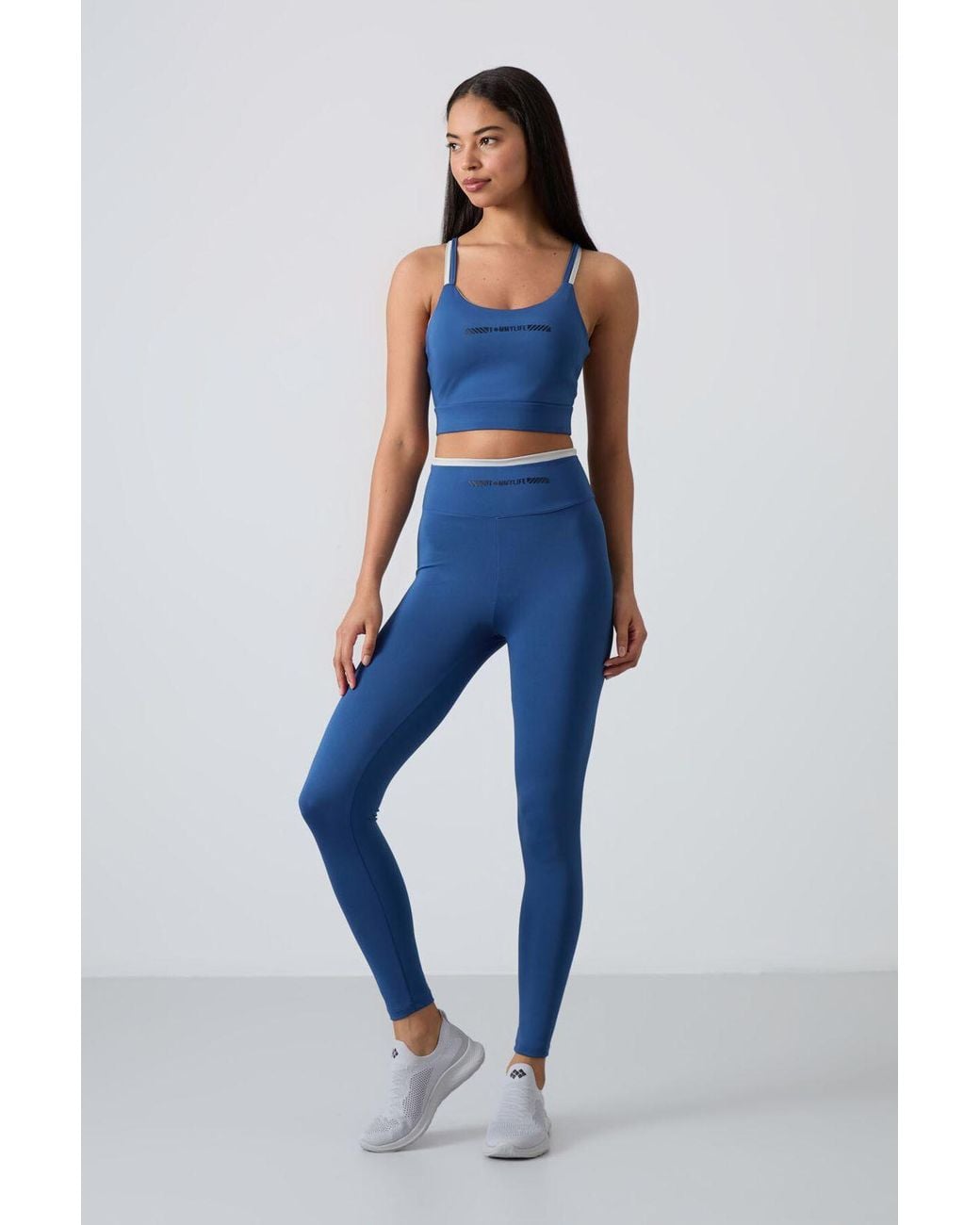 TOMMY LIFE Blue Strapless Slim-Fit Active Set