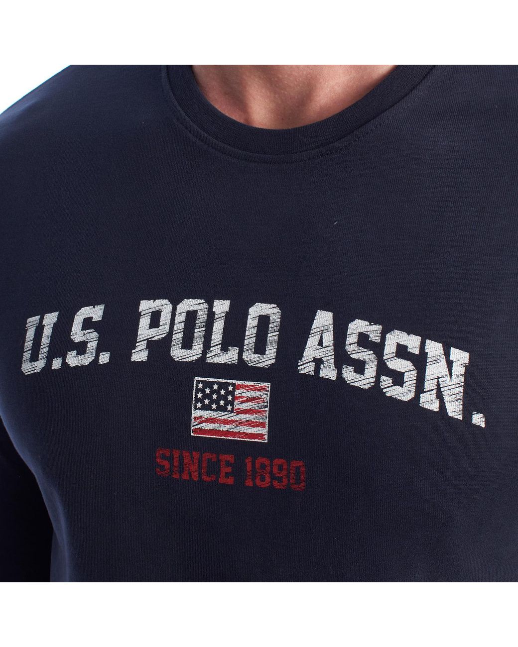 U.S. POLO ASSN. Blue Cotton Long Sleeve T-Shirt Us42168012 for men
