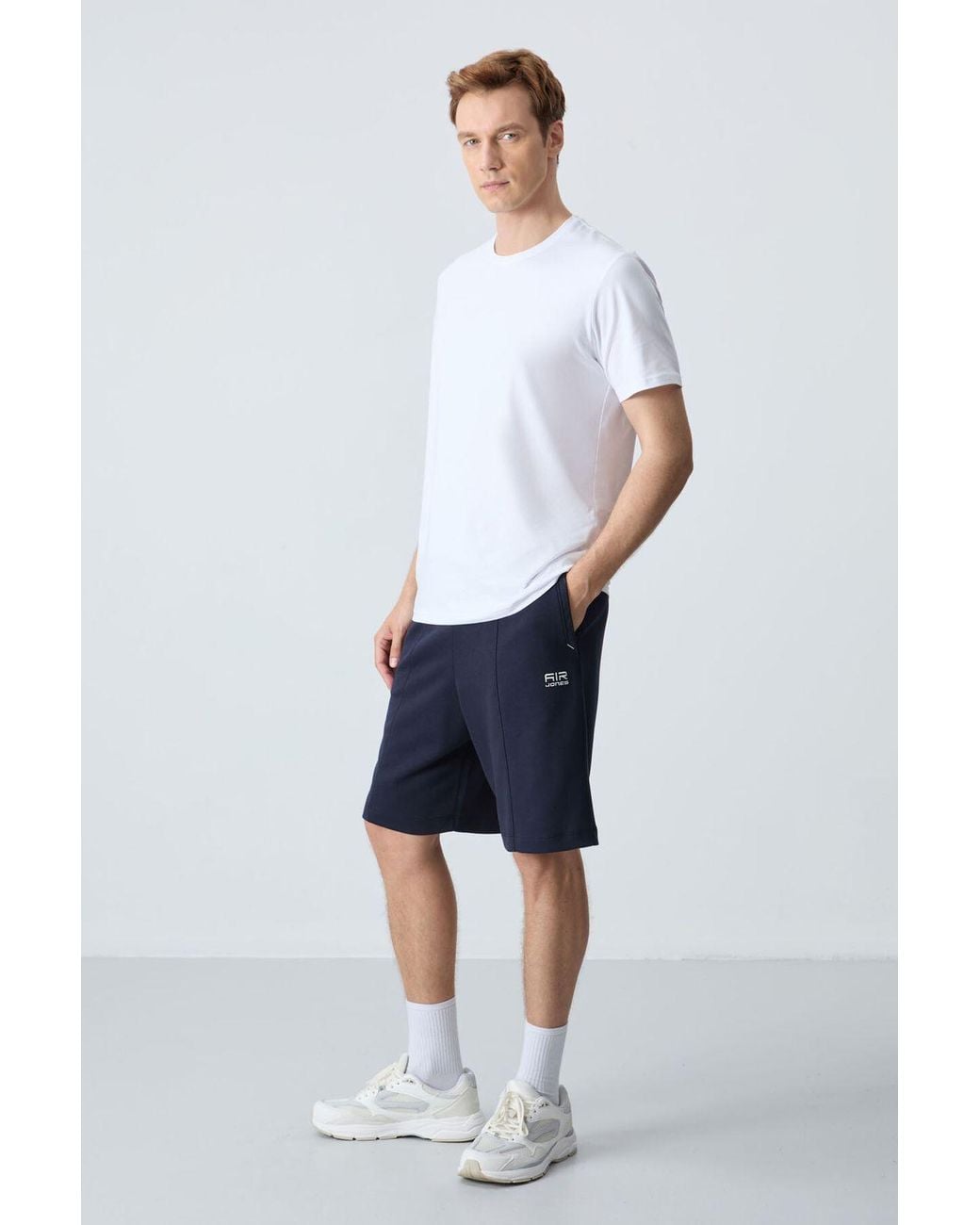 TOMMY LIFE Blue Cotton-Blend Sweat Shorts for men