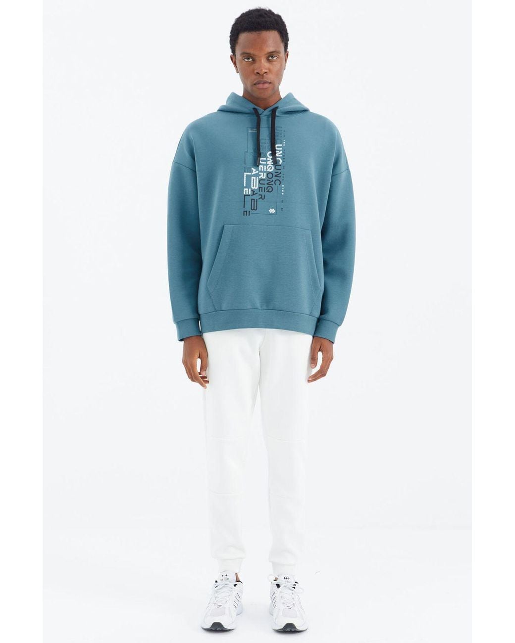TOMMY LIFE White Relaxed Fit Fleece Sweatpants for men