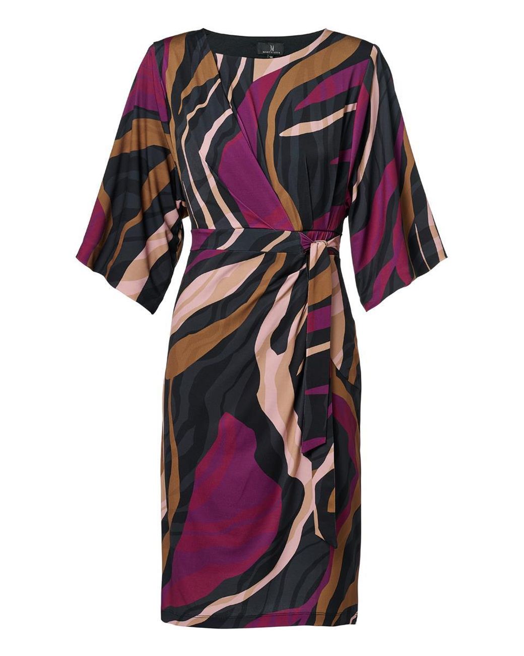 Mart Visser Milan Print Jurk Dark Berry in het Natural