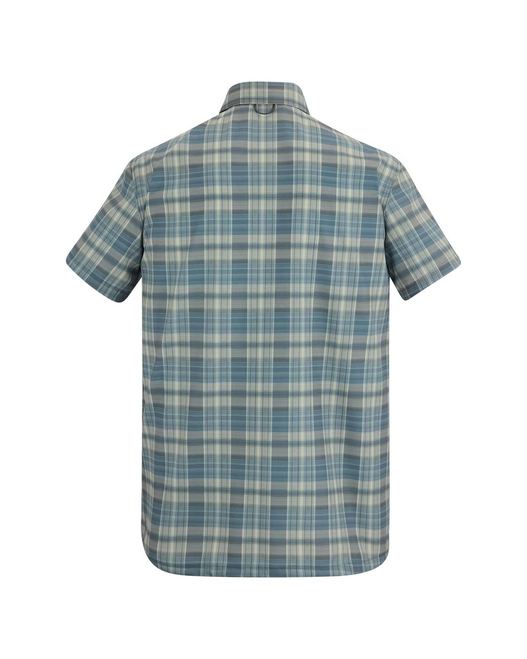 Regatta Blue Checked Insect Repellent Short-Sleeved Travel Shirt (China) for men