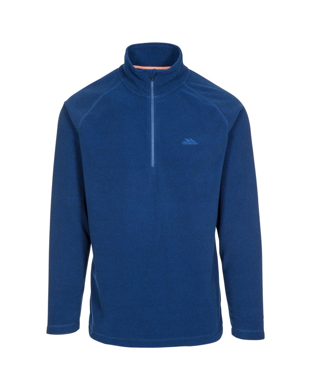 Trespass Blue Keynote Anti Pilling 1/4 Zip Fleece Top for men