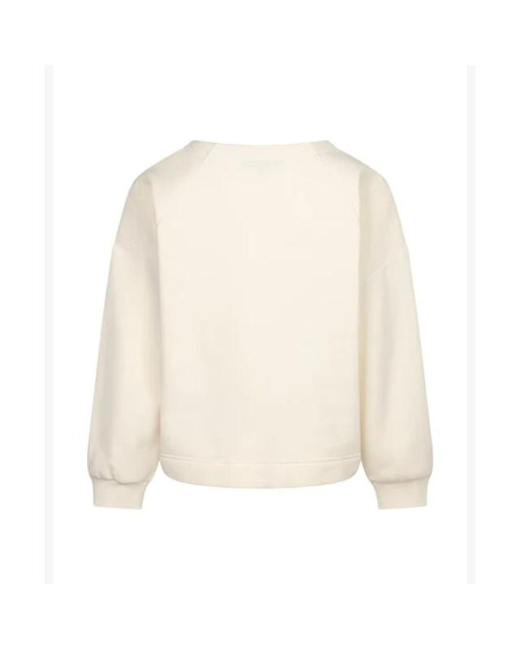 Red Button Terry Sweater Chestprint in het White