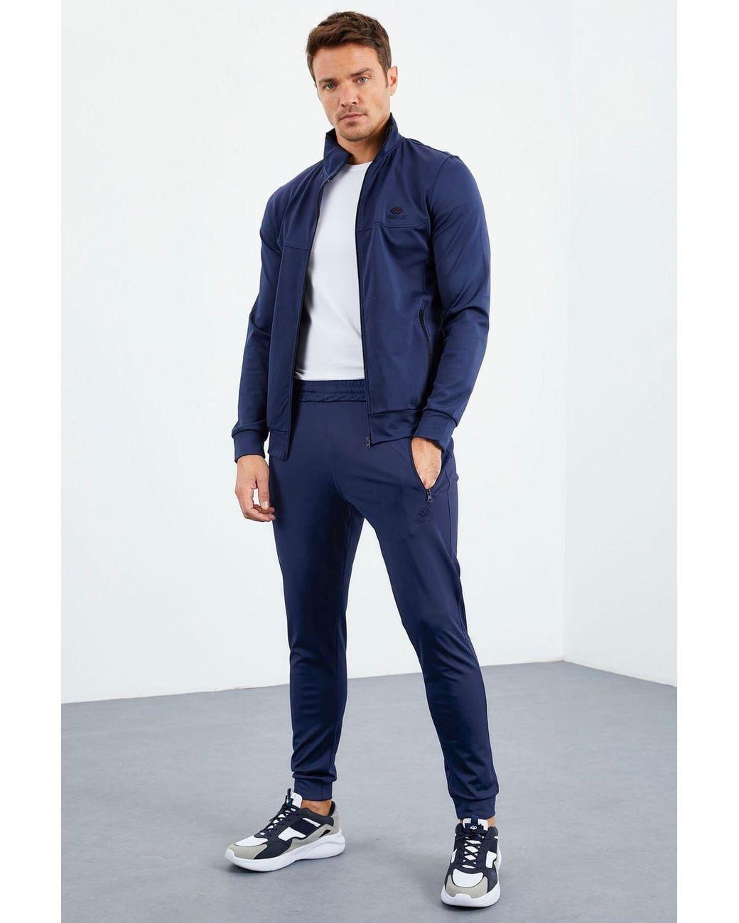 TOMMY LIFE Blue Scuba Knit Sweatshirt And Pants Set for men