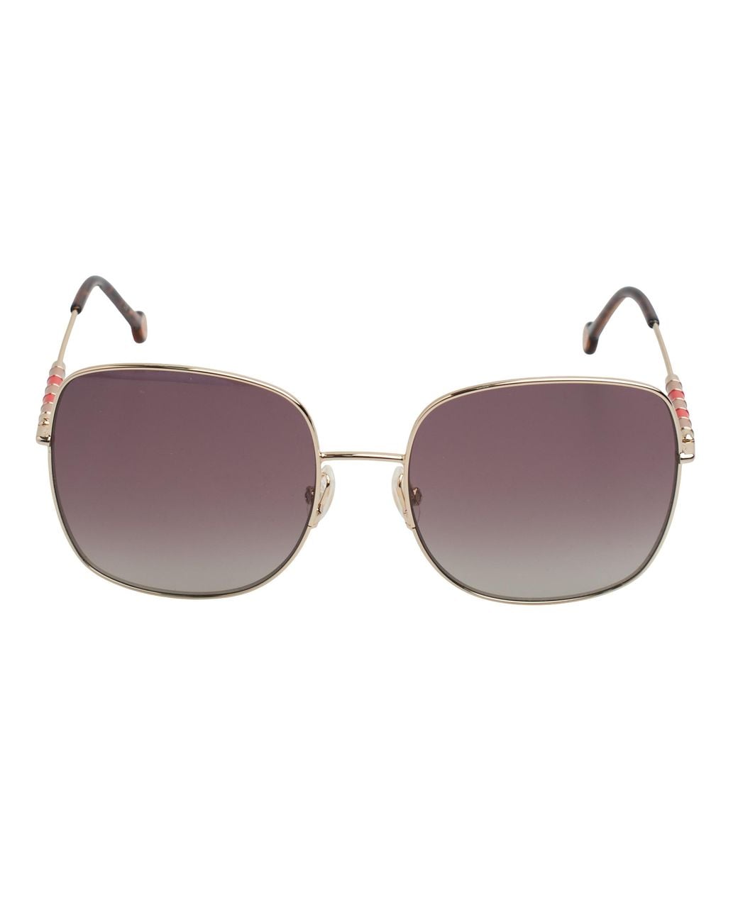 Carolina Herrera Purple Ch0035S Square Metal Sunglasses For