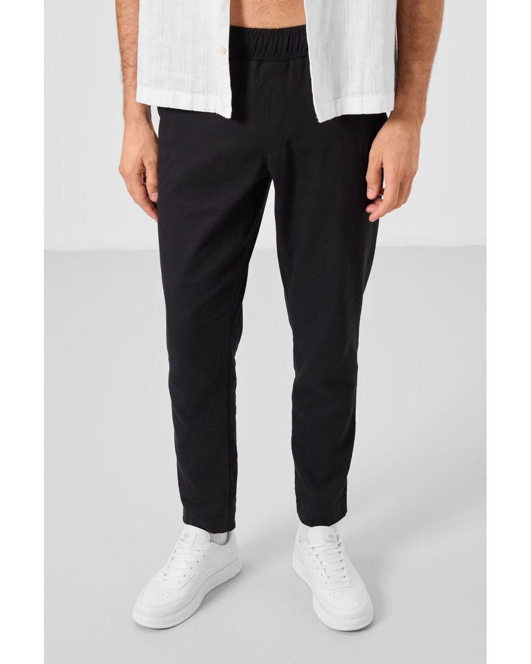 TOMMY LIFE White Straight-Leg Gabardine Chinos for men