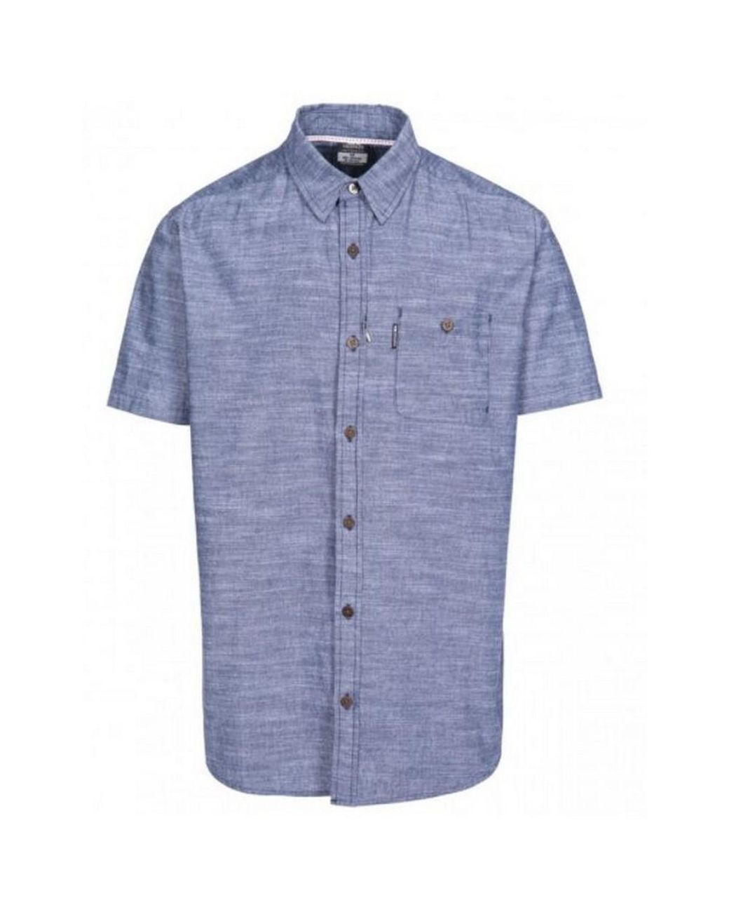 Trespass Blue Slapton Short Sleeve Shirt Cotton for men