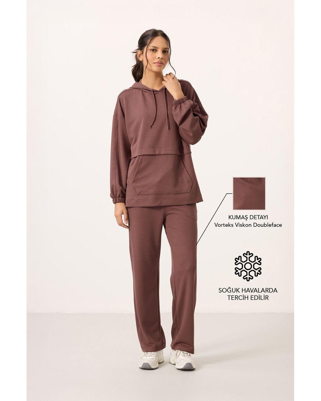 TOMMY LIFE Multicolor Oversized Hooded Sweatshirt And Wide-Leg Pants Set