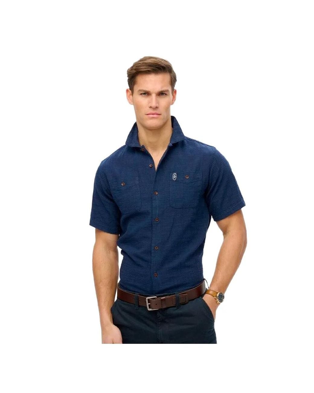 Superdry Merchant Overhemd Voor in het Blue voor heren