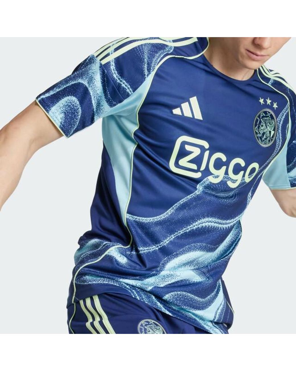 Adidas Ajax A Jsy Wedstrijdshirt Korte Mouw Replica Voetbal in het Blue voor heren